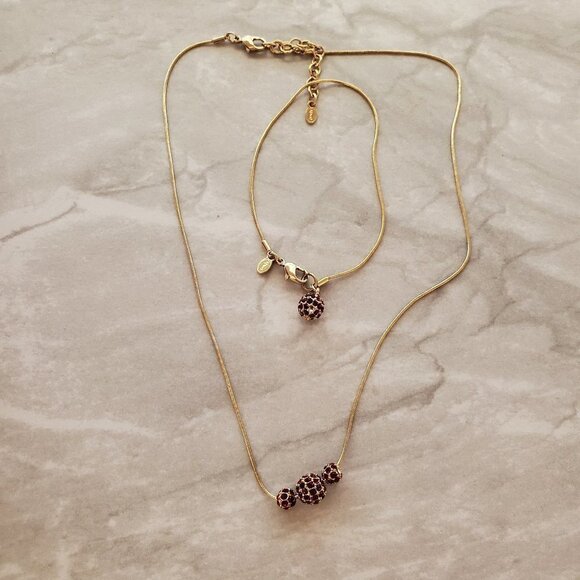 Monet Jewelry - 💕 Vintage 2000's 00s Y2K Monet Red Rhinestones Crystals Pave Necklace Bracelet